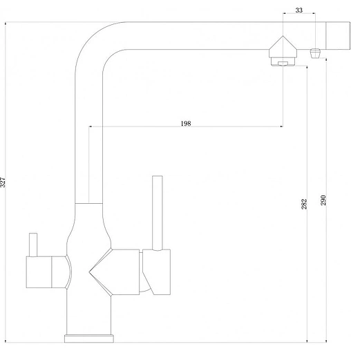 Смеситель для кухни с подключением к фильтру Swedbe Selene Plus нержавеющая сталь 8146 Смеситель для кухни с подключением к фильтру Swedbe Selene Plus нержавеющая сталь 8146