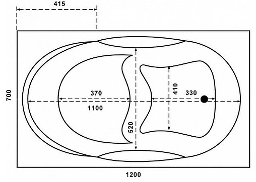Ванна акриловая Bas Рио 120х70 В 00047