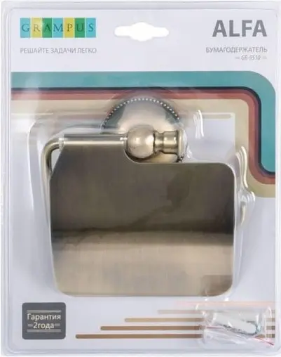 Держатель туалетной бумаги Grampus Alfa бронза GR-9510 Держатель туалетной бумаги Grampus Alfa бронза GR-9510