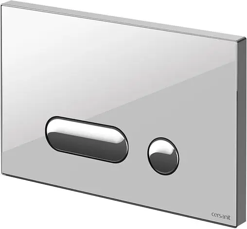 Клавиша смыва для унитаза Cersanit Intera 60180 кнопки/хром глянцевый, панель/стекло белый