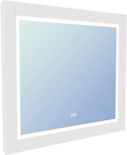 Зеркало с подсветкой Continent Relax Led 80x60 с часами белый ЗЛП110