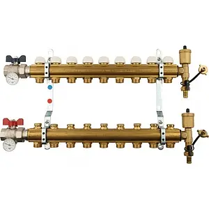 Группа коллекторная без расходомеров 9 отводов 1&quot;в/в x ¾&quot;ек Tiemme 3870042, 1