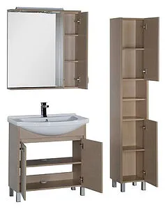 Шкаф-зеркало Aquanet Донна 80 R дуб светлый 00168930, 5