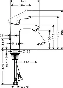 Смеситель для раковины Hansgrohe Metris 110 хром 31080000 Смеситель для раковины Hansgrohe Metris 110 хром 31080000, 2