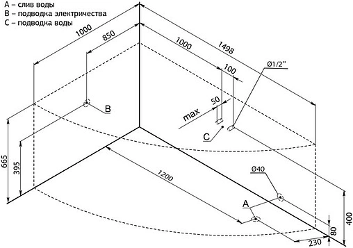 Ванна акриловая Aquanet Mayorca 150x100 L 00204008