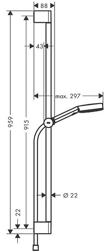 Душевая стойка Hansgrohe Pulsify Select S 105 3jet Relaxation EcoSmart 90см белый матовый/графит 24171700