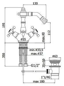 Смеситель для биде Paffoni Belinda бронза FBLV135BR Смеситель для биде Paffoni Belinda бронза FBLV135BR, 2