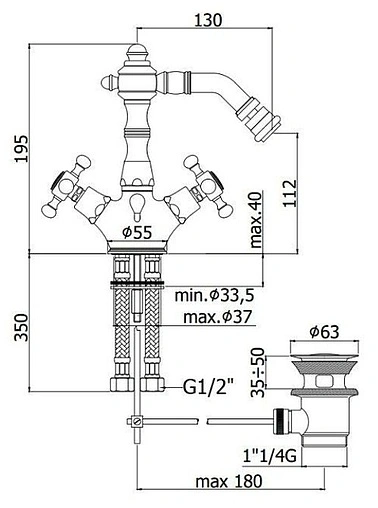 Смеситель для биде Paffoni Belinda бронза FBLV135BR