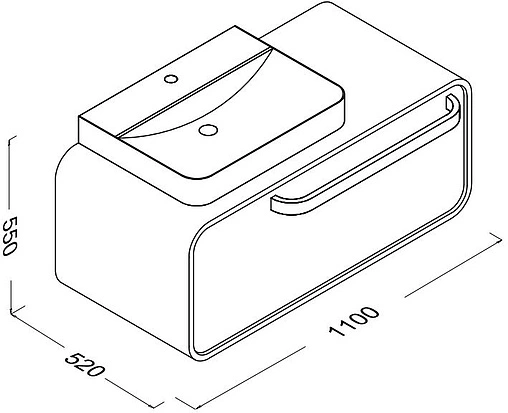 Тумба-умывальник подвесная ISVEA Soffice 110 тик/белый 23SQS303115I+10SQ50057SV Тумба-умывальник подвесная ISVEA Soffice 110 тик/белый 23SQS303115I+10SQ50057SV