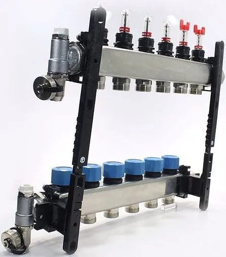 Группа коллекторная с расходомерами 6 отводов 1&quot;в/н x ¾&quot;ек Henco UFH-0605MDSS06