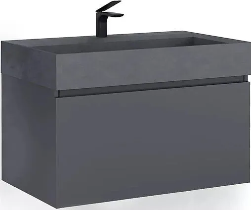 Тумба под умывальник подвесная Raval Facet 80 антрацит Fac.01.80/P/A/RL