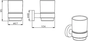 Стакан Aquatek Вега хром AQ4004CR, 2