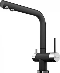 Смеситель для кухни с подключением к фильтру Omoikiri Nagano-BL чёрный/хром 4994047, 1