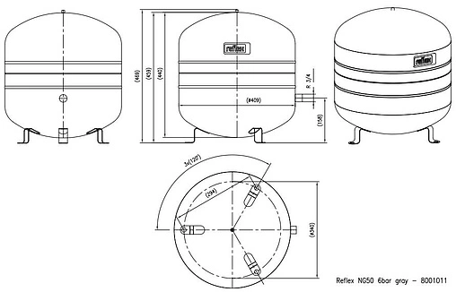 Расширительный бак Reflex NG 50л 6 бар 8001011