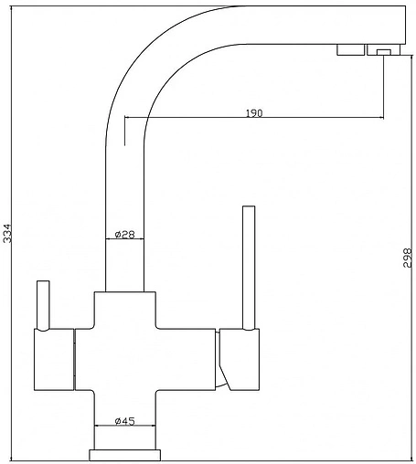 Смеситель для кухни с подключением к фильтру Swedbe Selene Plus медь 8148М
