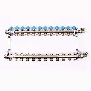 Группа коллекторная без расходомеров 12 отводов 1"н/н x ¾"ек Uni-fitt 456W4312 Группа коллекторная без расходомеров 12 отводов 1"н/н x ¾"ек Uni-fitt 456W4312, 1