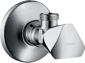 Кран шаровый угловой ½&quot;н x ⅜&quot;н хром Hansgrohe E 13902000, 1
