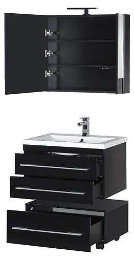 Шкаф-зеркало Aquanet Нота 75 чёрный 169190