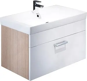 Тумба-умывальник подвесная IDDIS Mirro 80 белый/дерево MIR80W0i95K Тумба-умывальник подвесная IDDIS Mirro 80 белый/дерево MIR80W0i95K, 1