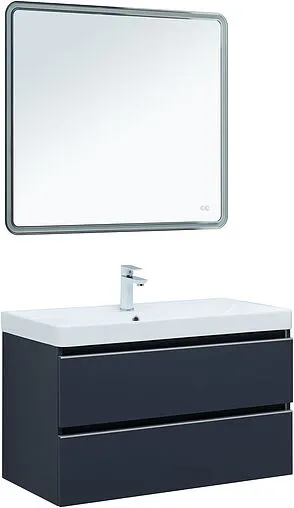 Тумба-умывальник подвесная Aquanet Вега 90 маренго 00329592+00323883