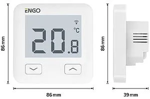 Проводной комнатный терморегулятор Wi-Fi ENGO белый E10-W, 2