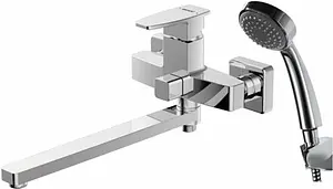 Смеситель для ванны с длинным изливом Bravat Riffle хром F672106C-LB Смеситель для ванны с длинным изливом Bravat Riffle хром F672106C-LB, 1