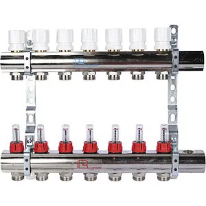 Группа коллекторная с расходомерами 7 отводов 1&quot;в/в x ¾&quot;ек Luxor CD 477/7 15662707N, 1