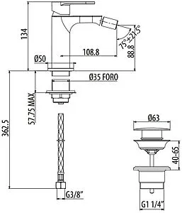Смеситель для биде Gattoni H2OMIX7000 хром 7005070C0, 2