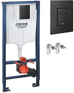 Инсталляция для подвесного унитаза Set 3 в 1 Grohe Solido 38811KF0 с кнопкой черный матовый Инсталляция для подвесного унитаза Set 3 в 1 Grohe Solido 38811KF0 с кнопкой черный матовый, 4