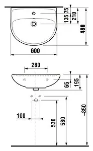 Раковина Jika Lyra Plus 60 белый 8143830001049, 2