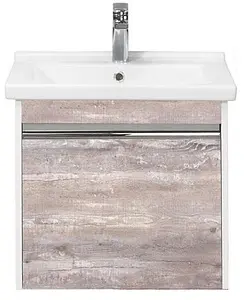Тумба-умывальник подвесная Aquaton Капри 60 бетон пайн/белый 1A2301K1KPDA0, 1