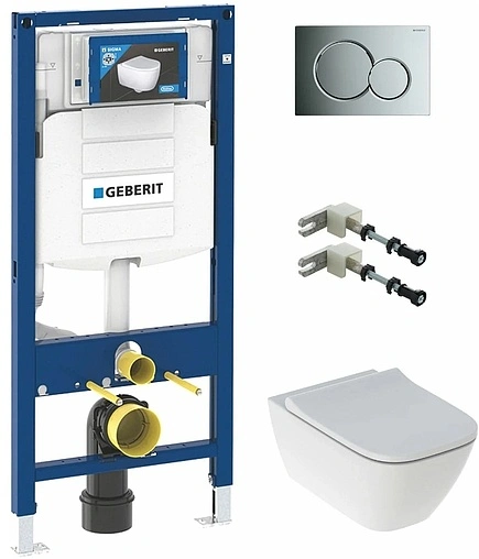 Комплект 5 в 1 Geberit Smyle Rimfree 500.300.21.S с кнопкой Sigma 01 115.770.21.5 хром глянцевый Комплект 5 в 1 Geberit Smyle Rimfree 500.300.21.S с кнопкой Sigma 01 115.770.21.5 хром глянцевый