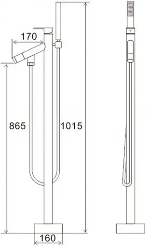 Смеситель для ванны напольный Swedbe Spira хром 4010