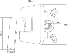Смеситель для душа скрытого монтажа Swedbe Platta хром 5522, 2