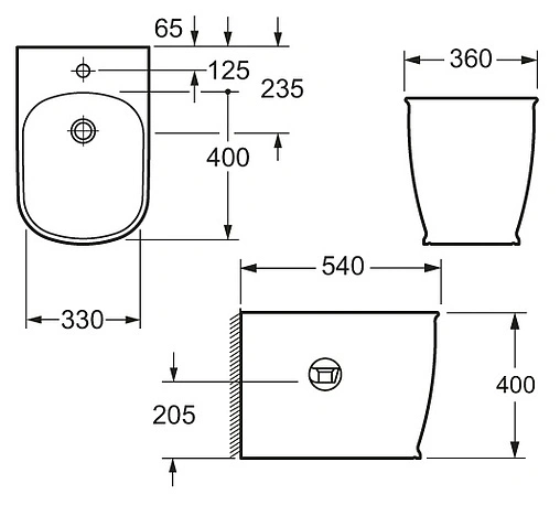 Биде напольное BelBagno Prado белый BB10150B