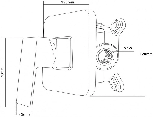Смеситель для душа скрытого монтажа Swedbe Platta хром 5522