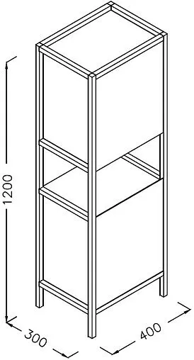 Шкаф-пенал напольный Isvea Ferro 40 чёрный 29MR3001041I