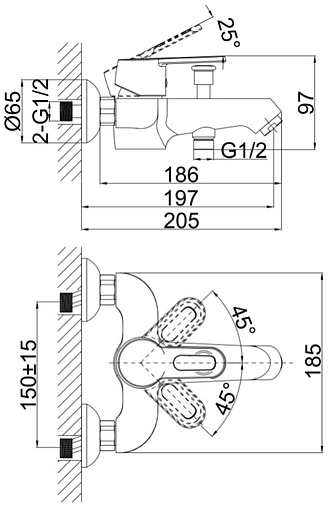 Смеситель для ванны D&amp;K Bayern Hamburg хром DA1173201
