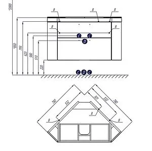 Тумба-умывальник подвесная Aquaton Кантара дуб полярный 1A2056K1ANW70, 2