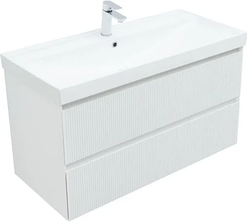 Тумба-умывальник подвесная Aquanet Альтера 100 белый матовый 00337157+00333270