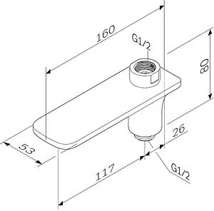 Излив к смесителю для душа Am.Pm хром F50A70900, 2