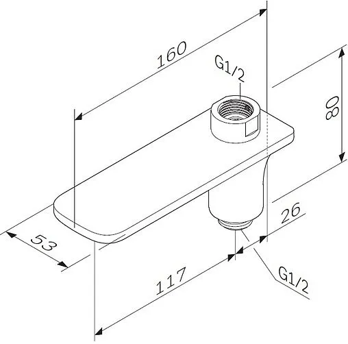 Излив к смесителю для душа Am.Pm хром F50A70900