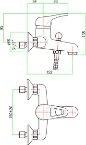Смеситель для ванны Fiore Planet хром 37CR 1000 Смеситель для ванны Fiore Planet хром 37CR 1000, 2