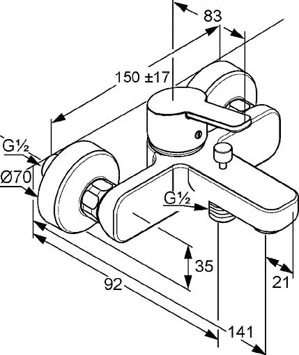 Смеситель для ванны Kludi Logo Neo хром 376810575 Смеситель для ванны Kludi Logo Neo хром 376810575