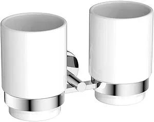 Стакан двойной Aquatek Бетта хром/белый AQ4617CR, 1