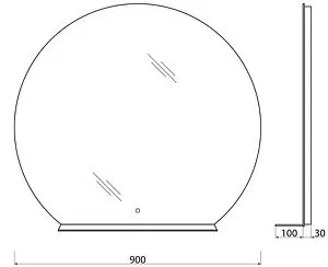 Зеркало с подсветкой BelBagno 90x90 с полкой SPC-RNG-900-LED-TCH-MENS Зеркало с подсветкой BelBagno 90x90 с полкой SPC-RNG-900-LED-TCH-MENS, 2