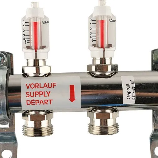 Группа коллекторная с расходомерами 12 отводов 1&quot;н/н x ¾&quot;ек Rehau HKV-D 12081211002