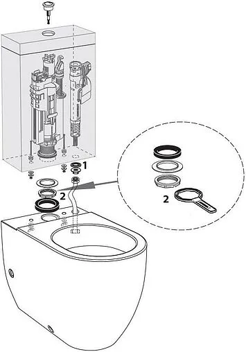 Механизм смыва для бачка Kerasan бронза 750993