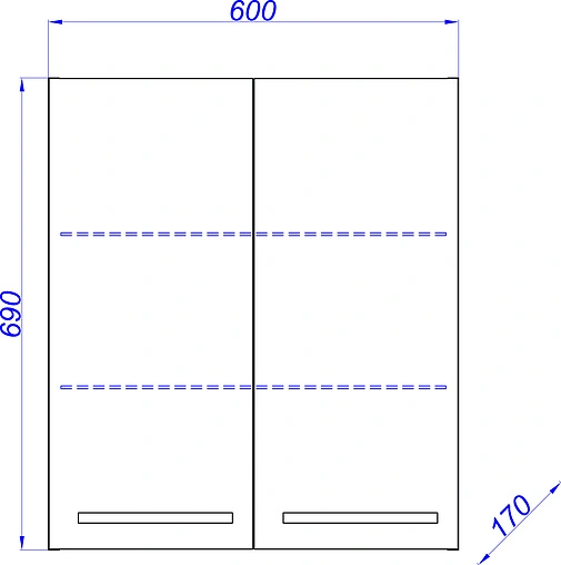 Шкаф двухстворчатый Aqwella Allegro 60 белый Agr.04.06