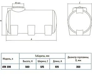 Бак для воды Aquatech ATH 200 W бесцветный ECH(A)ATH-00200W Бак для воды Aquatech ATH 200 W бесцветный ECH(A)ATH-00200W, 2